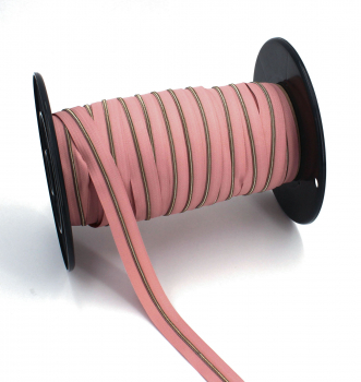 Endlosreißverschluss metallisiert schmal dusty rose/messing-antik (1m)